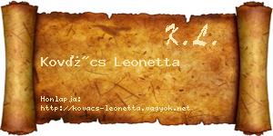 Kovács Leonetta névjegykártya
